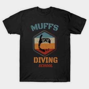 Muffs Diving School - Skull Retro Diving Lover gift T-Shirt